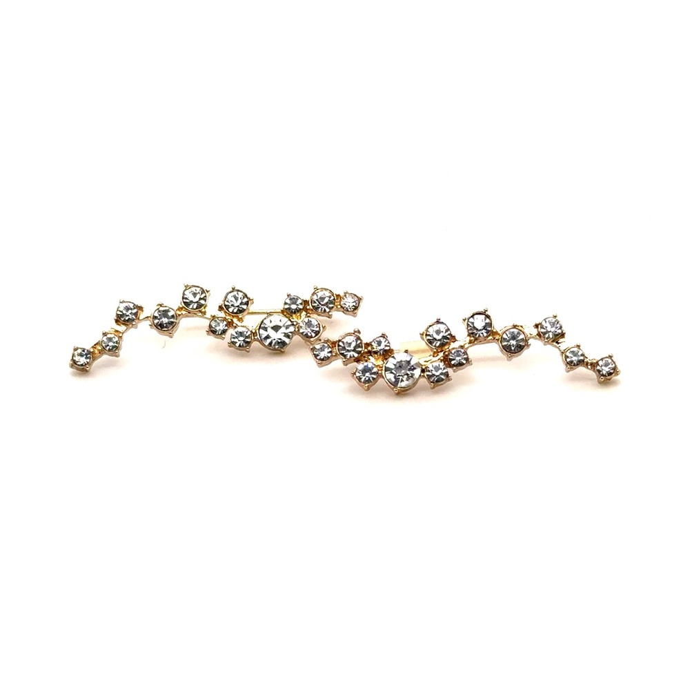 Baublebar Gold Tone Crystal Ear Crawlers Vine Climber Earrings